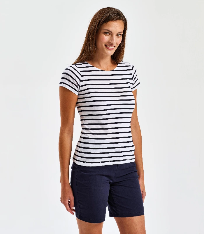 Asquith & Fox Asquith & Fox Women's Marinière coastal short sleeve tee in White/Navy