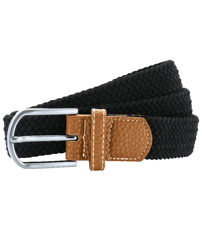 Asquith & Fox Asquith & Fox Braid stretch belt in Black