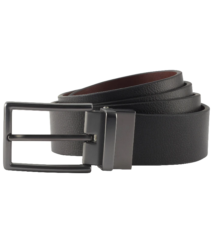 Asquith & Fox Asquith & Fox Men's two-way leather belt in Black/Brown