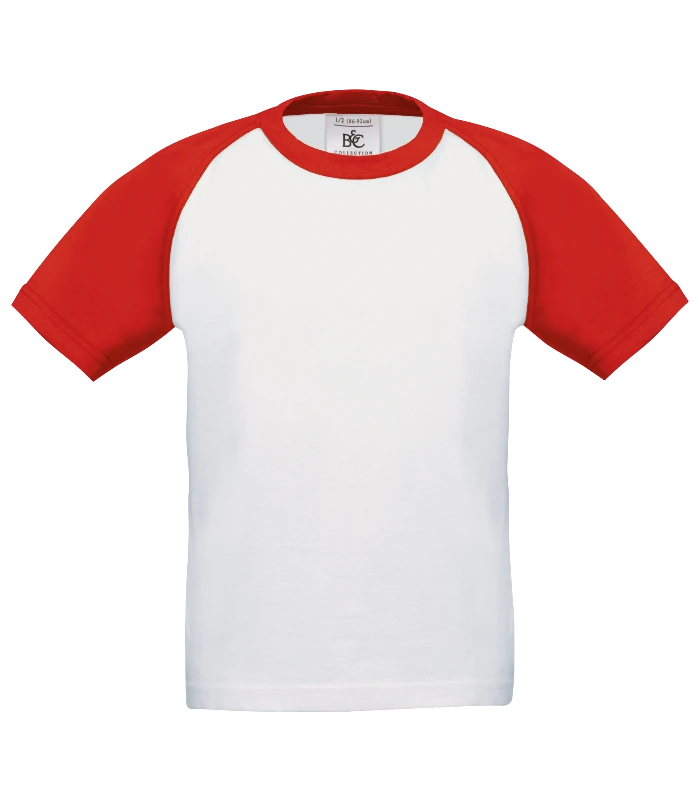 B&C Collection B&C Collection B&C Baseball /kids in White/Red