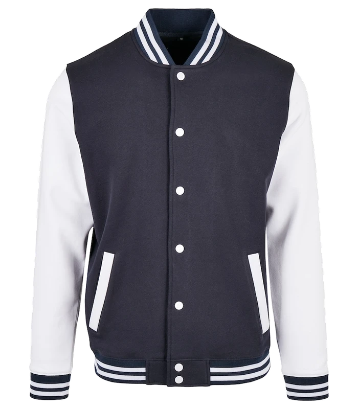Build Your Brand Basic Build Your Brand Basic Basic college jacket in Black/Heather Grey