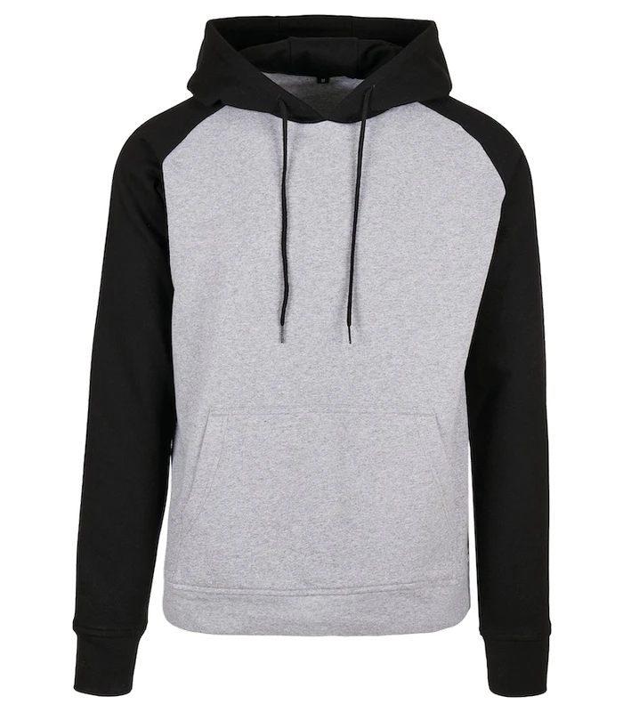 Build Your Brand Basic Build Your Brand Basic Basic raglan hoodie in Charcoal/Black