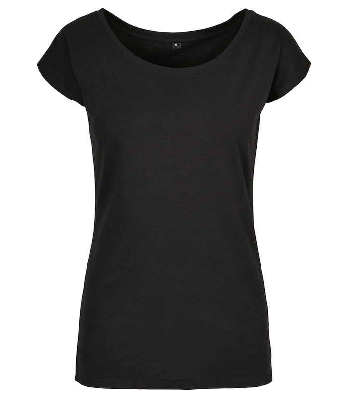 Build Your Brand Basic Build Your Brand Basic Women's wide neck tee in Black