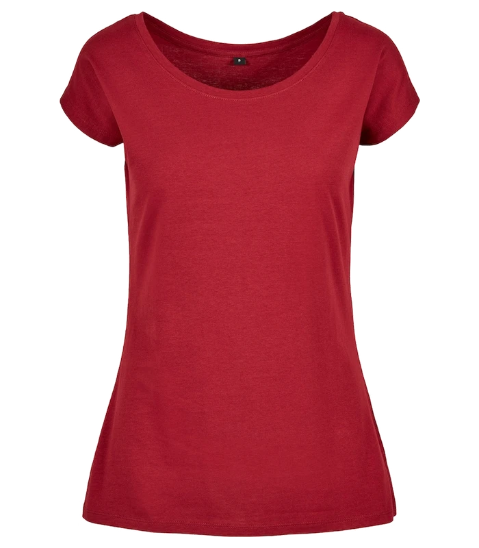 Build Your Brand Basic Build Your Brand Basic Women's wide neck tee in Burgundy
