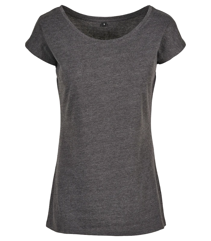 Build Your Brand Basic Build Your Brand Basic Women's wide neck tee in Charcoal