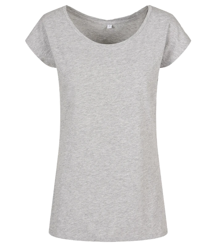 Build Your Brand Basic Build Your Brand Basic Women's wide neck tee in Heather Grey
