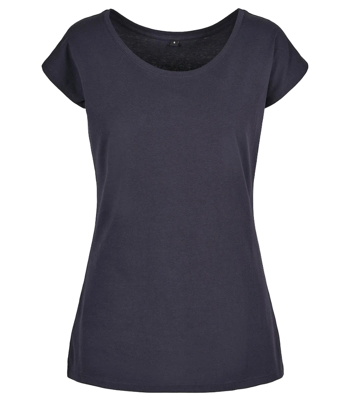 Build Your Brand Basic Build Your Brand Basic Women's wide neck tee in Navy