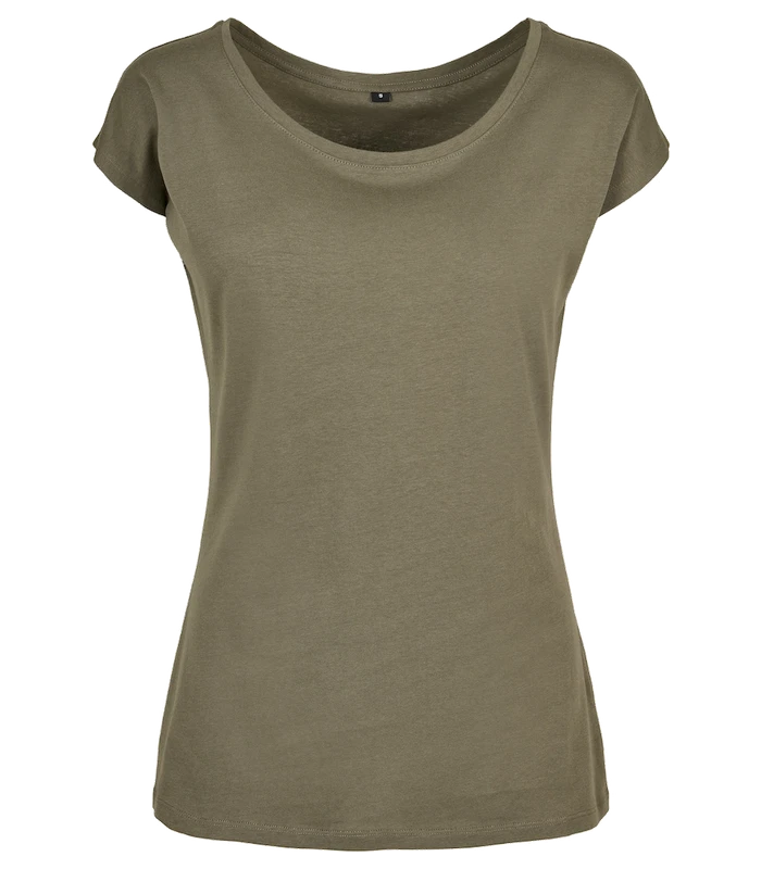 Build Your Brand Basic Build Your Brand Basic Women's wide neck tee in Olive