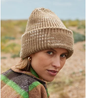 Beechfield Beechfield Chunky Knitted Patch Beanie in Midnight Haze
