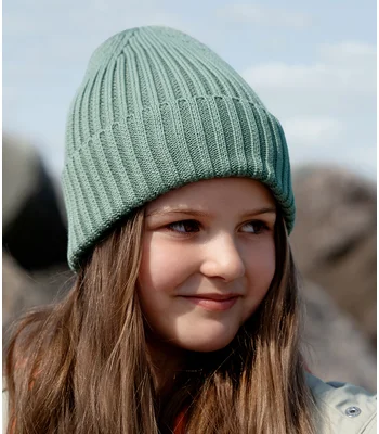 Beechfield Beechfield Kids Organic Cotton Beanie in Almond