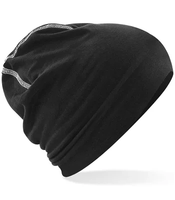 Beechfield Beechfield Hemsedal Cotton Beanie in Black/Black