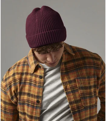 Beechfield Beechfield Engineered Knit Ribbed Beanie in Black