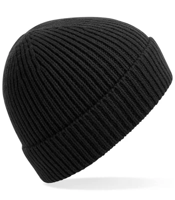 Beechfield Beechfield Engineered Knit Ribbed Beanie in Black