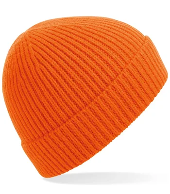 Beechfield Beechfield Engineered Knit Ribbed Beanie in Orange