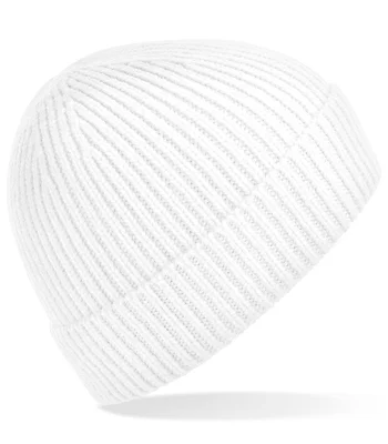 Beechfield Beechfield Engineered Knit Ribbed Beanie in White