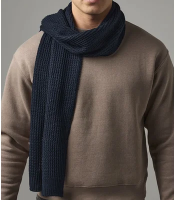 Beechfield Beechfield Classic Waffle Knit Scarf in Black