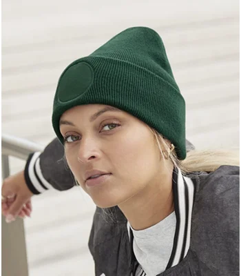 Beechfield Beechfield Circular Patch Beanie in Black
