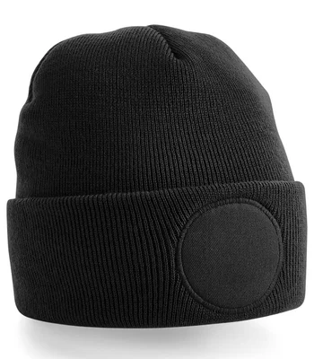 Beechfield Beechfield Circular Patch Beanie in Black