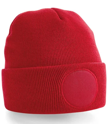 Beechfield Beechfield Circular Patch Beanie in Classic Red