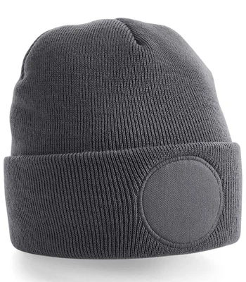 Beechfield Beechfield Circular Patch Beanie in Graphite Grey