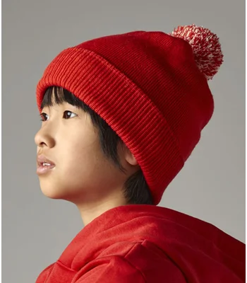 Beechfield Beechfield Kids Snowstar® Beanie in Navy/Light Grey