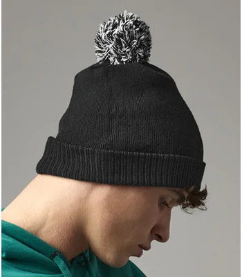 Beechfield Beechfield Recycled Snowstar® Beanie in Black/White