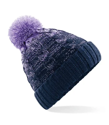 Beechfield Beechfield Ombré Pom Pom Beanie in Black/Light Grey