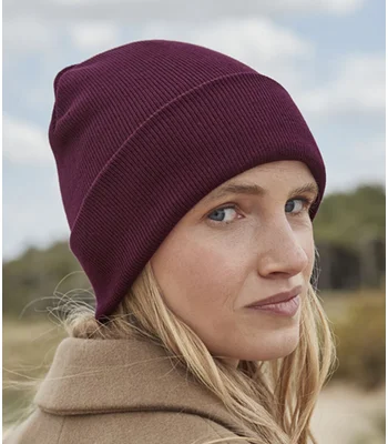 Beechfield Beechfield Organic Cotton Original Cuffed Beanie in Black
