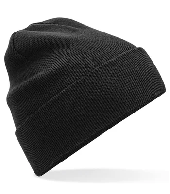 Beechfield Beechfield Organic Cotton Original Cuffed Beanie in Black