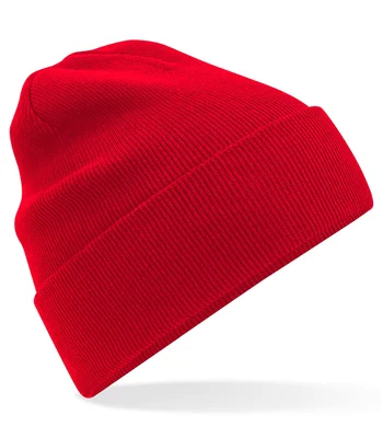 Beechfield Beechfield Organic Cotton Original Cuffed Beanie in Classic Red