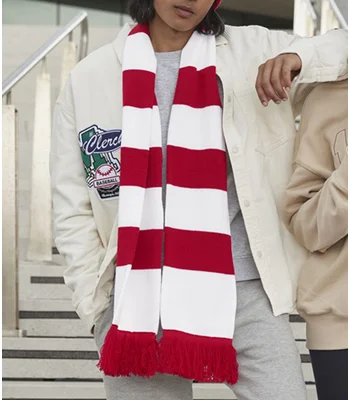Beechfield Beechfield Stadium Scarf in Black/Classic Red