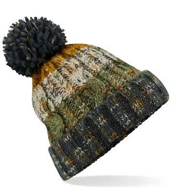 Beechfield Beechfield Corkscrew Pom Pom Beanie in Autumn Moss