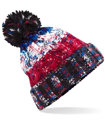 Beechfield Beechfield Corkscrew Pom Pom Beanie in Black Jacks