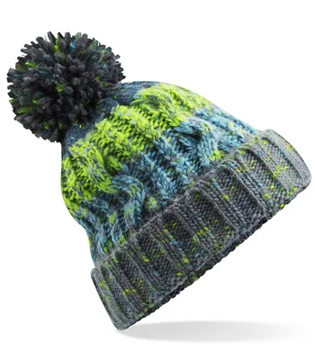 Beechfield Beechfield Corkscrew Pom Pom Beanie in Electric Grey
