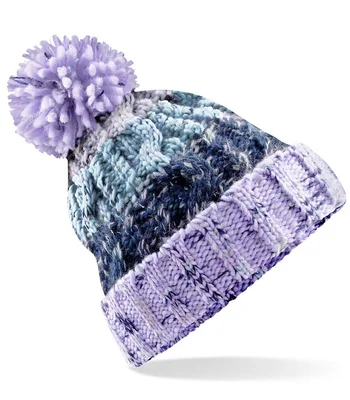 Beechfield Beechfield Corkscrew Pom Pom Beanie in Lavender Fizz