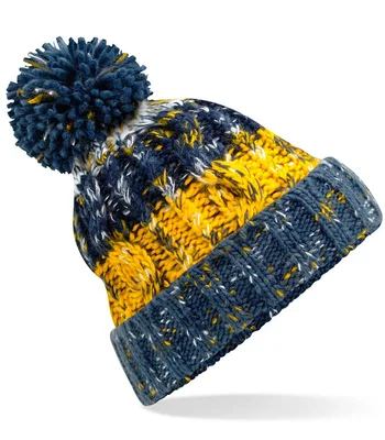 Beechfield Beechfield Corkscrew Pom Pom Beanie in Morning Frost