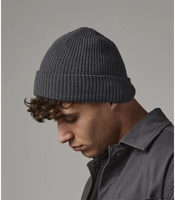 Beechfield Beechfield Organic Cotton Waffle Beanie in Black