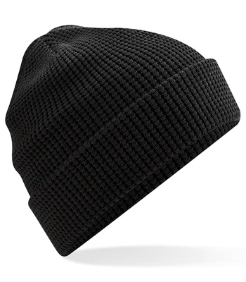 Beechfield Beechfield Organic Cotton Waffle Beanie in Black