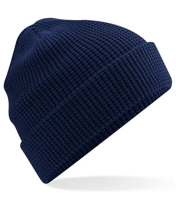 Beechfield Beechfield Organic Cotton Waffle Beanie in Oxford Navy