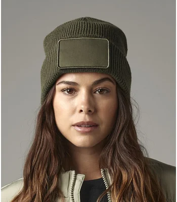 Beechfield Beechfield Removable Patch Thinsulate™ Beanie in Black