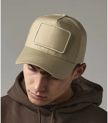 Beechfield Beechfield Removable Patch 5 Panel Cap in Black