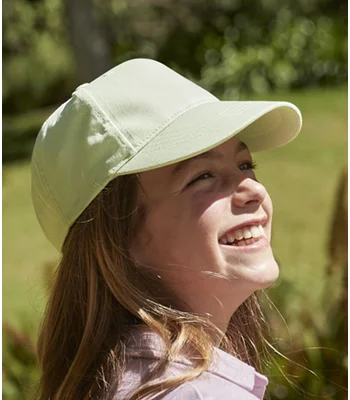 Beechfield Beechfield Kids Organic Cotton 5 Panel Cap in Black