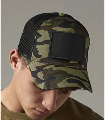 Beechfield Beechfield Patch Snapback Trucker Cap in Black