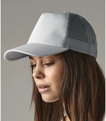 Beechfield Beechfield Microknit Snapback Trucker Cap in Black