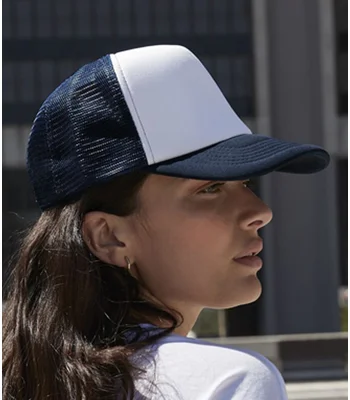 Beechfield Beechfield Vintage Snapback Trucker Cap in Black/Black
