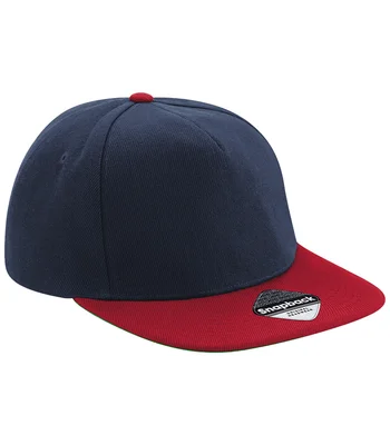 Beechfield Beechfield Original Flat Peak Snapback Cap in Black/Black