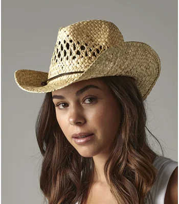 Beechfield Beechfield Straw Cowboy Hat in Natural