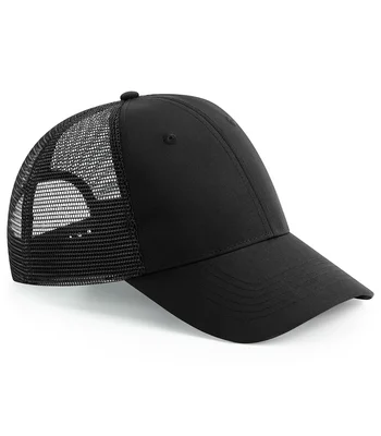 Beechfield Beechfield Recycled 6 Panel Snapback Trucker Cap in Black