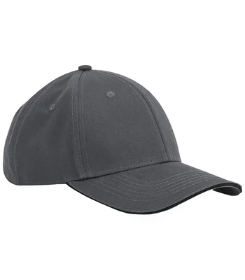 Beechfield Beechfield EarthAware® Classic Organic Cotton 6 Panel Sandwich Peak Cap in Black/Classic Red