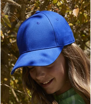 Beechfield Beechfield EarthAware® Junior Classic Organic Cotton 6 Panel Cap in Black